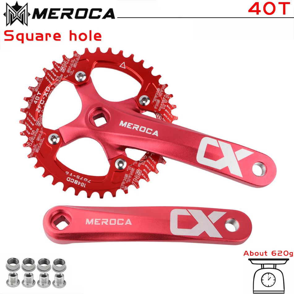 MEROCA Bicycle Crank Chainwheel 104BCD MTB Bike Crankset Aluminum Alloy with Bottom 170mm Crank Black 32/34/36/38/40/42T Plate: VIOLET/紫罗兰