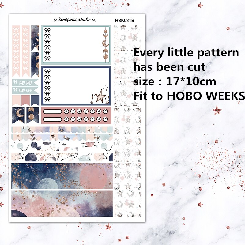 2pcs Magic constellation / starry skyWeekly label Decorative Sticker DIY Stationery sticker Scrapbooking album Stickers