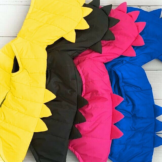 Princess Kids Baby Girl Autumn Winter Dinosaur Hooded Cotton-padded Sleeveless Vests Jacket Waistcoat Coat Outwear