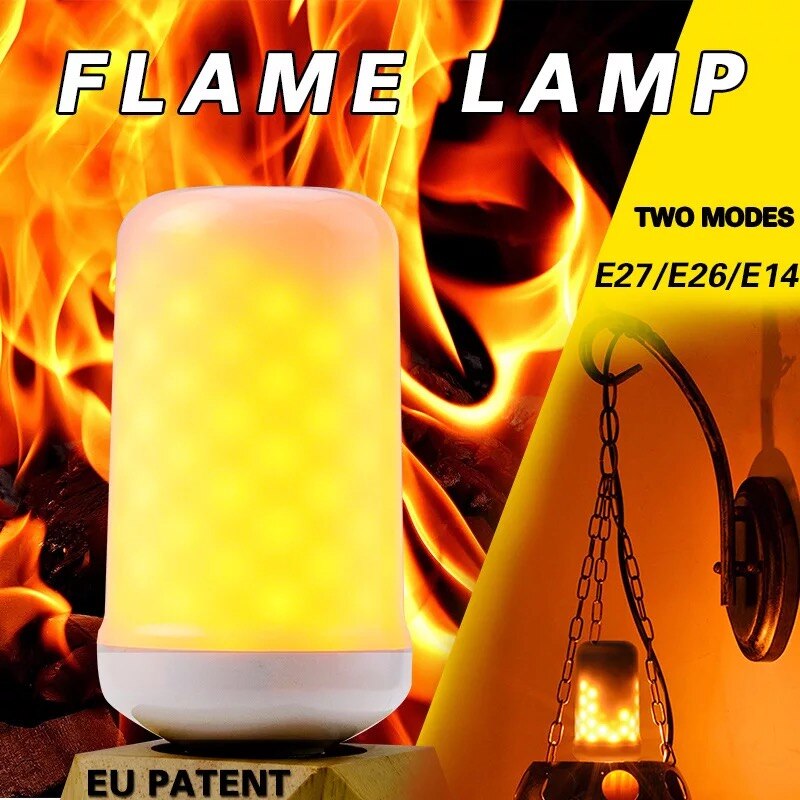 Varmeafledning 2w 3w 5w e27 e26 e14 flammepære 85-265v led flammeeffekt brandpærer flimrende emulering dekor led lampe