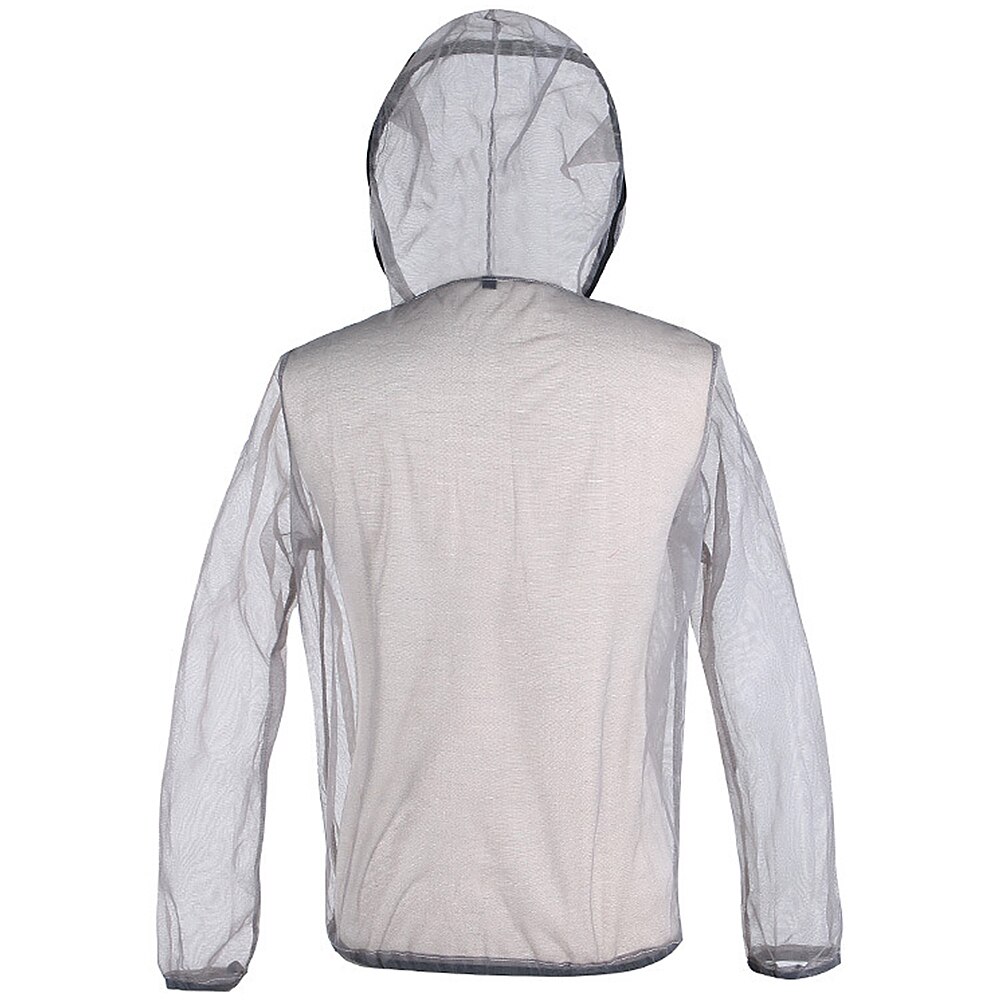 Veste anti-moustiques à capuche en maille ultralégère pour l'extérieur, chemise de protection transparente anti-insectes pour Camping et pêche