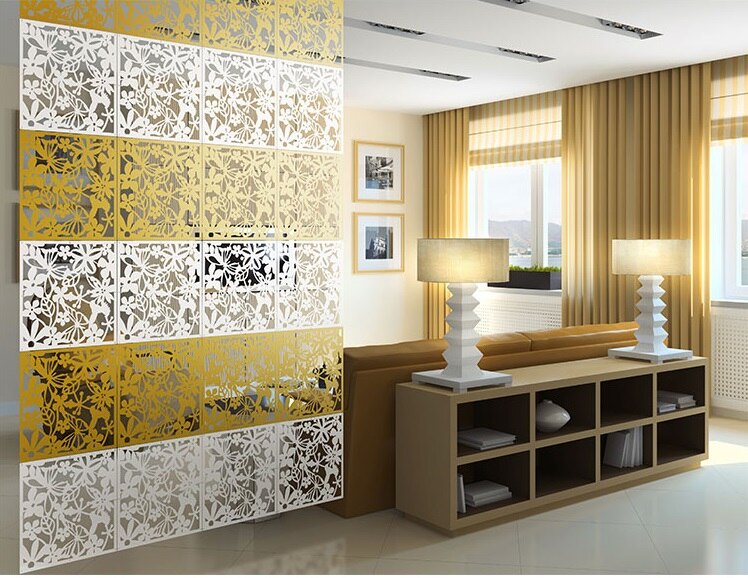 Hanging folding screen set partitions Entranceway door TV cutout grilles