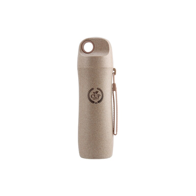 Simpel nordico bebe hvede halm flaske ris husk drikkeflaske med låg naturlig ren husk flaske: Nordisk beige 430ml