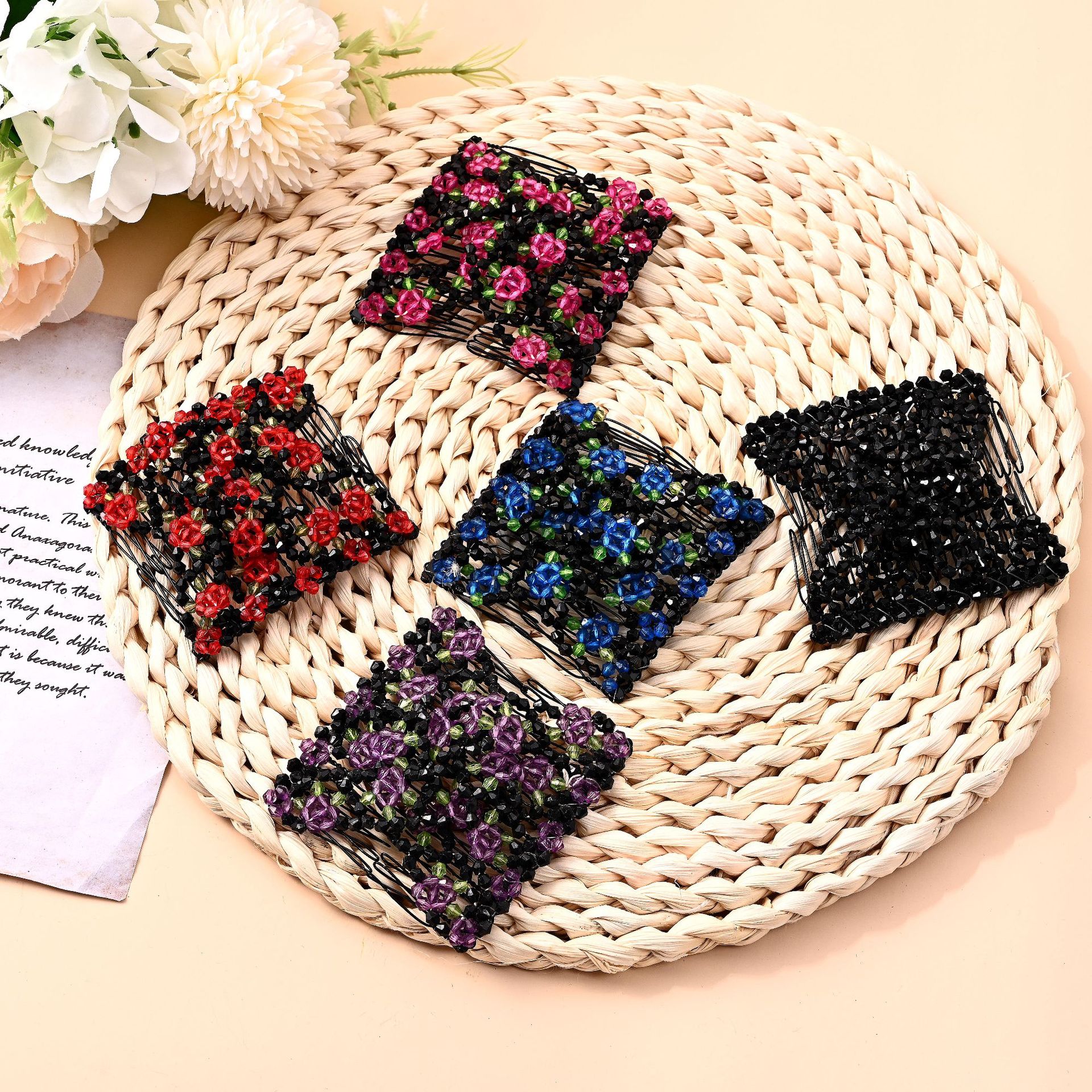 Mode Haarkam Klauw Broodje Dames Magische Kralen Elastische Dubbele Bands String Haarspeld Tool Paardenstaart Haaraccessoires Kapselbanden