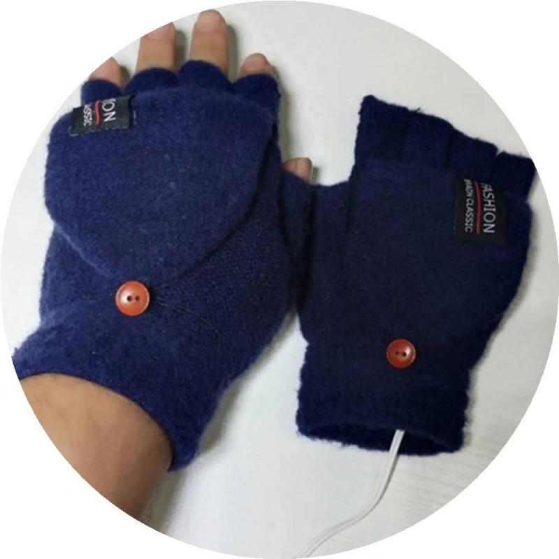 Efterår og vinter varme clamshell handsker usb opladning varme varme dobbeltsidede varmehandsker vindtæt og varm ridning udendørs