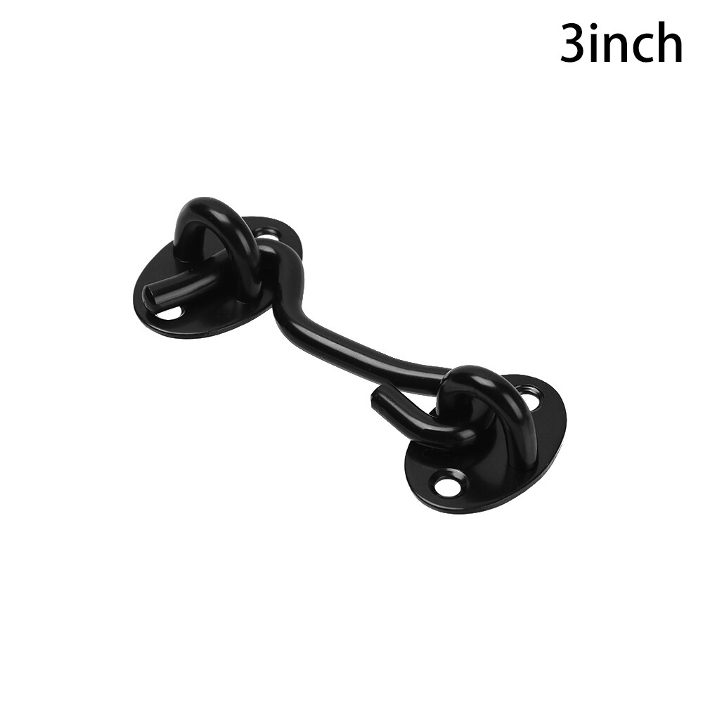 Stainless Steel Cabin Hook Furniture Window Catch Lock Shed Gate Door Eye Bolts Catch Holder With Install Screws Fittings: 3inch