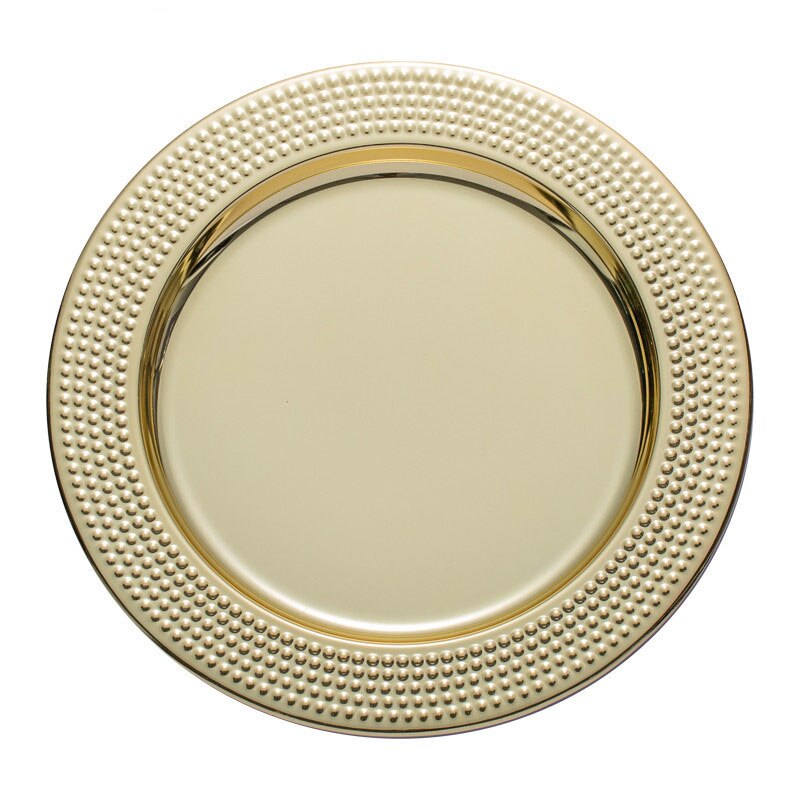 BENBU Stainless Steel Plating Dinner Plates Thanksgiving Christmas Restaurant Party Dinnerware Tableware Dishes Fruit Tray 11.8"