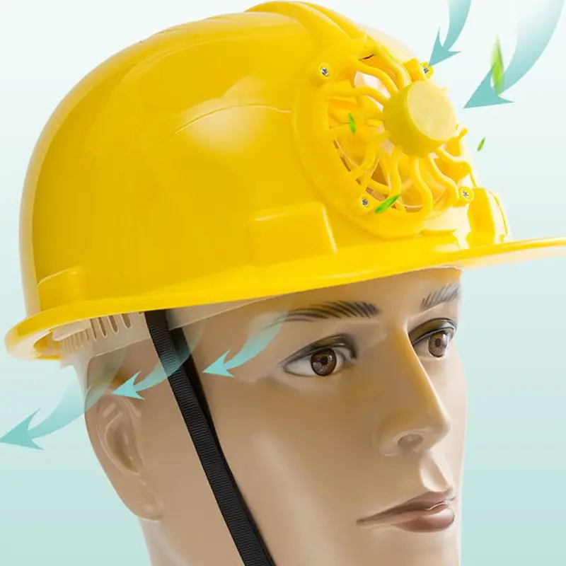 Safety Hard Hat With Solar Fan, Sun Protection Hat, Adjustable Waterproof Cap Style Vented Helmet For Work, Home Construction