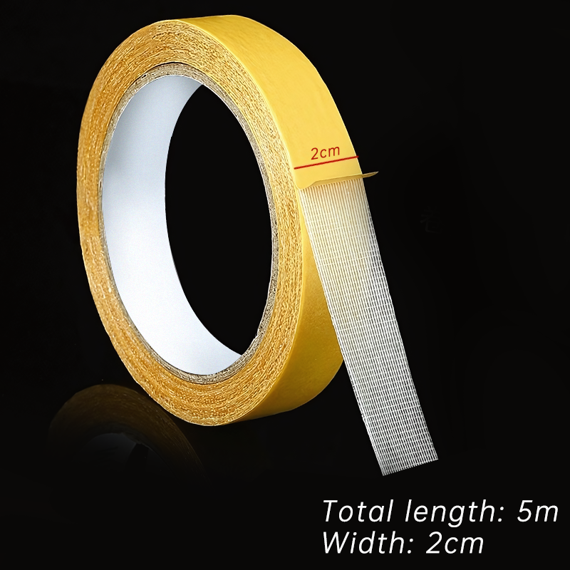 5/10m Double-sided Cloth-based Tape High Adhesive Heavy Duty Translucent Mesh Waterproof Traceless Powerful Adhesive Tape: Brown