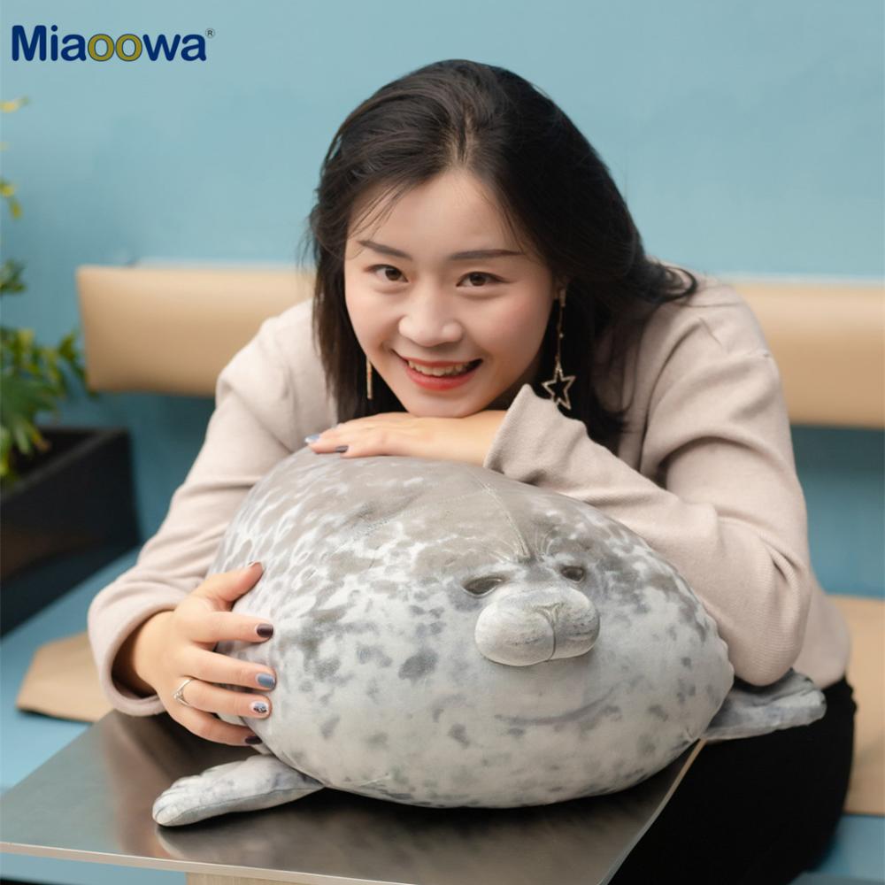 20-80cm schattige zeeleeuwen knuffels 3d nieuwe kussens zachte zeehonden knuffel knuffel kussen babycadeau
