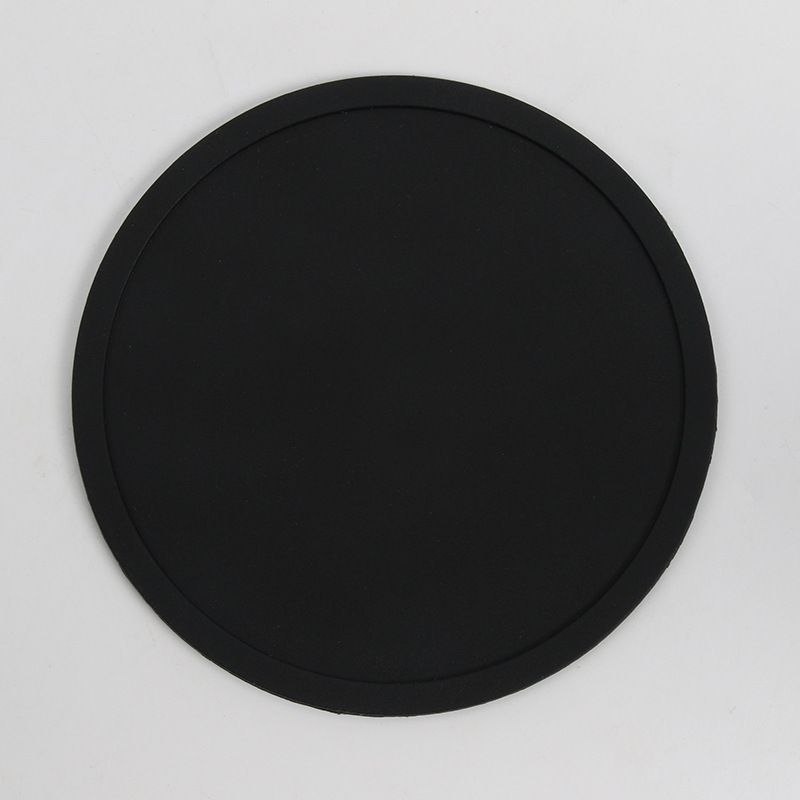 Silicone Black Drink Coasters Set of 8 Non-slip Round Soft Cup Coasters, Perfect for Bar and House, Durable Easy to Clean Black: 8pcs black