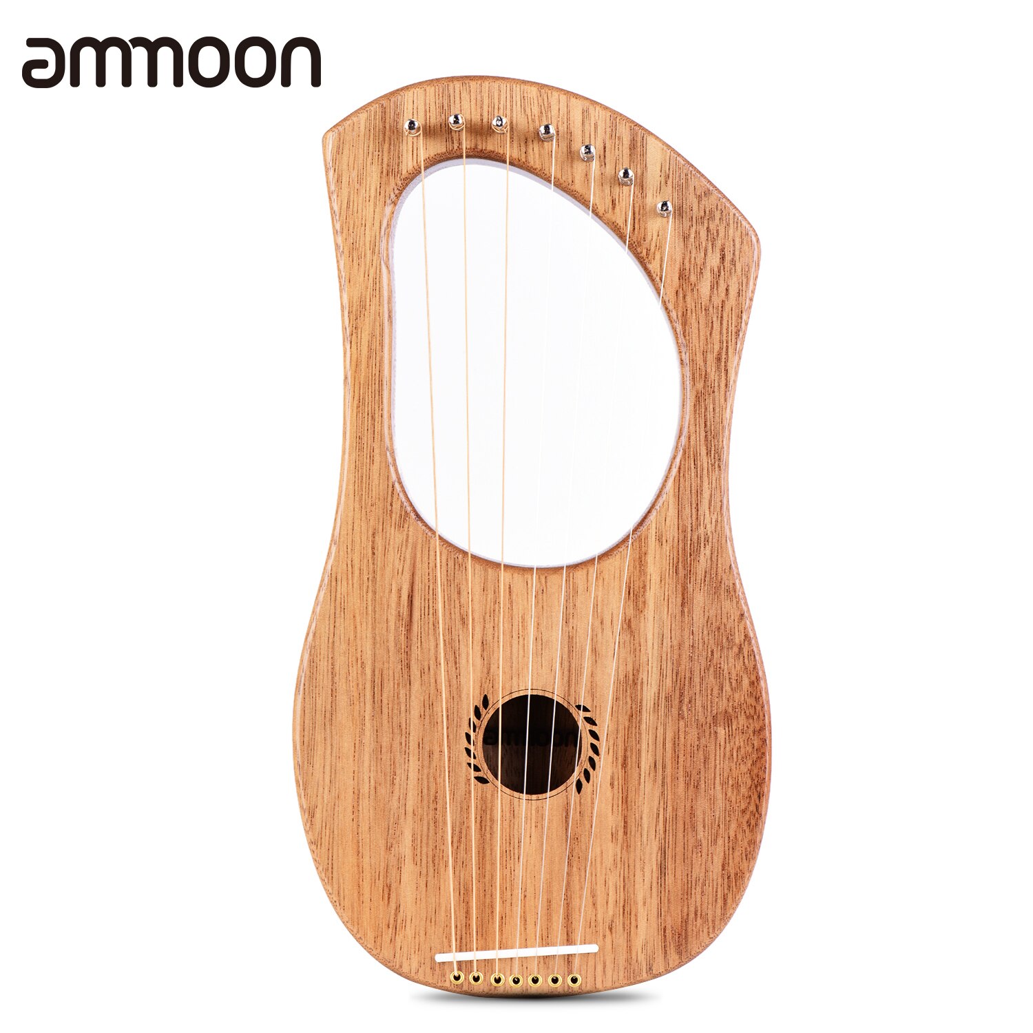 Ammoon 7-- strenget lyreharpe i gammel stil lyre terminalia træstrengeinstrument med bæretaske ekstra strengesæt og tilbehør