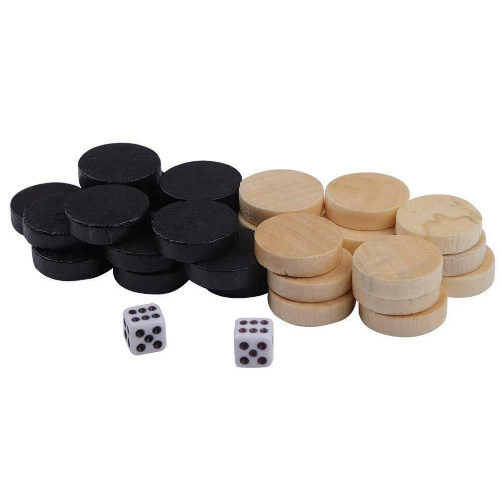 32 st backgammon trä bärbar reseklubb brädspel roliga hållbara utkast schackpjäser barn lär sig hantverk