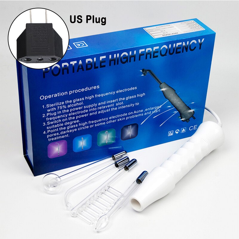High Frequency Facial Machine Spot Electrode Glass Tube Electro Therapy Beauty Device Acne Remover Facial Skin Care Tightening: US