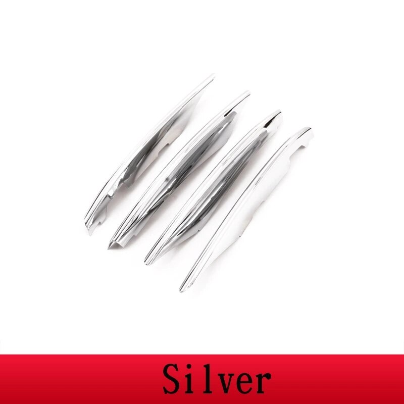 4 x abs chromen auto koplamp decoratiestrips voor mercedes-benz a-klasse  a180 a200 w177 accessoires: Zilver