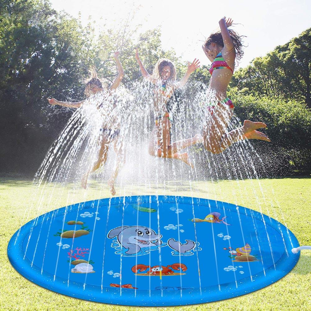 100cm opblaasbare watersproeiers voor buiten, gazon, strand, zeedieren, kinderen, sproeier, speelmat, waterspelletjes, strandmat, kussen, speelgoed