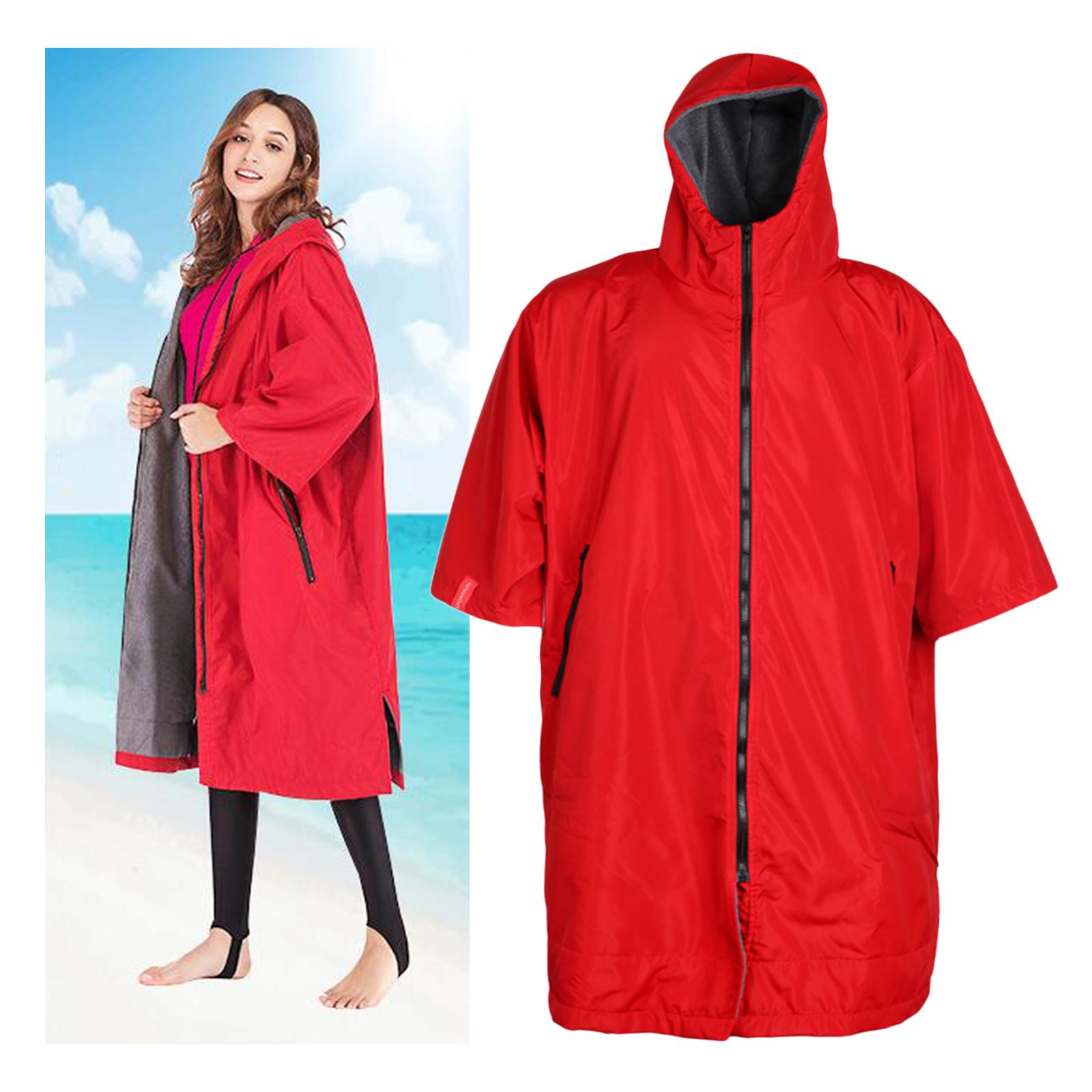 Robe à langer de Surf unisexe, manteau de natation en plein air à capuche pour adultes, veste coupe-vent résistante aux intempéries, Parka de natation avec poche intérieure