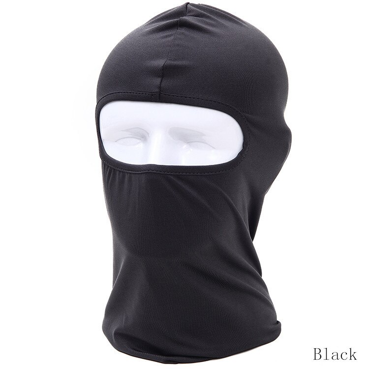 Mask Lycra soft Equipment Hat Outdoor Riding Motorcycle Windproof Mask Sunscreen Dustproof CS Masked Headgear: Black