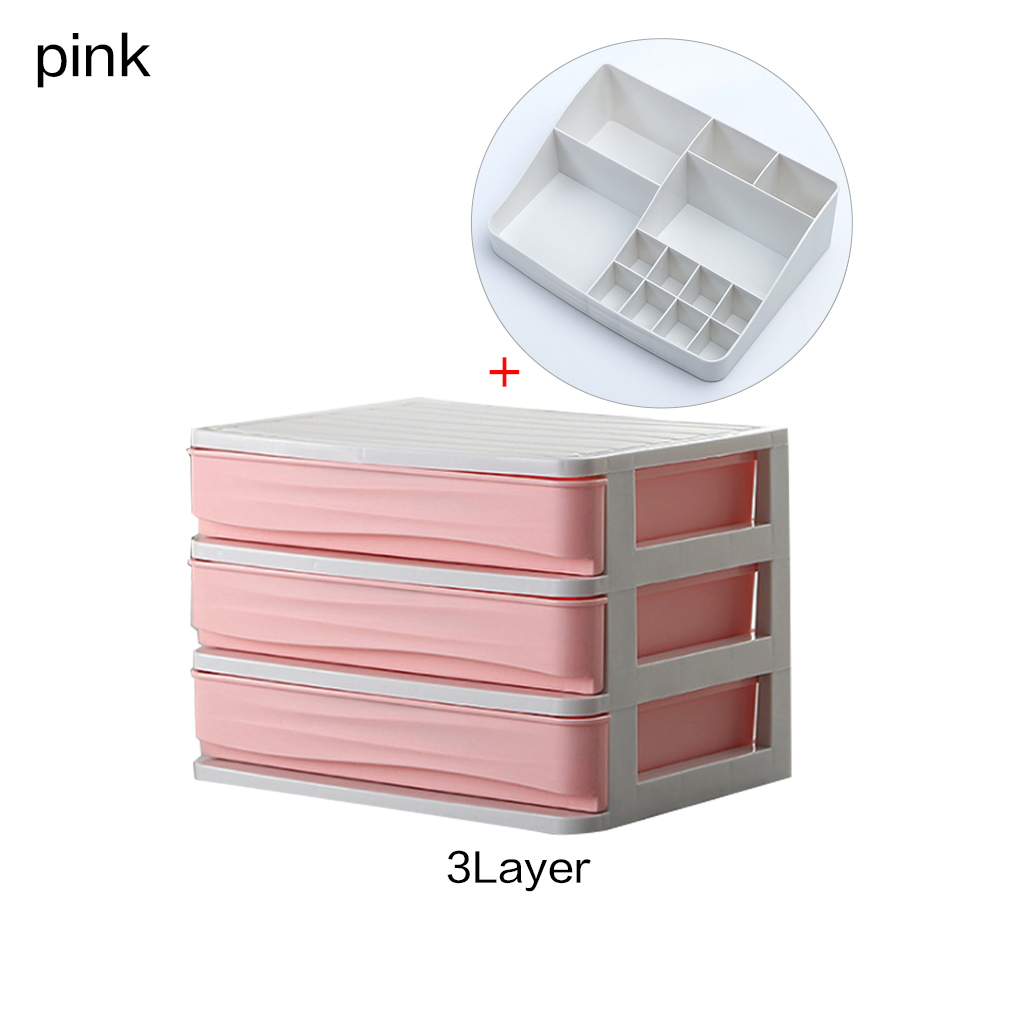 Plast kosmetik skuffe makeup organizer makeup opbevaringsboks container søm kiste holder desktop diverse etui badeværelse desktop