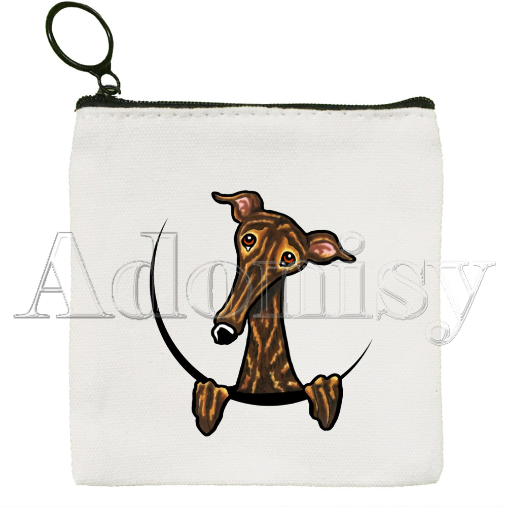 Greyhound Hund Mini Mädchen Geldbörse Kleine Brieftasche Frauen Zipper Leinwand Monedero Para Mujer Monedas Tarjetas Pequeno Tasche: P