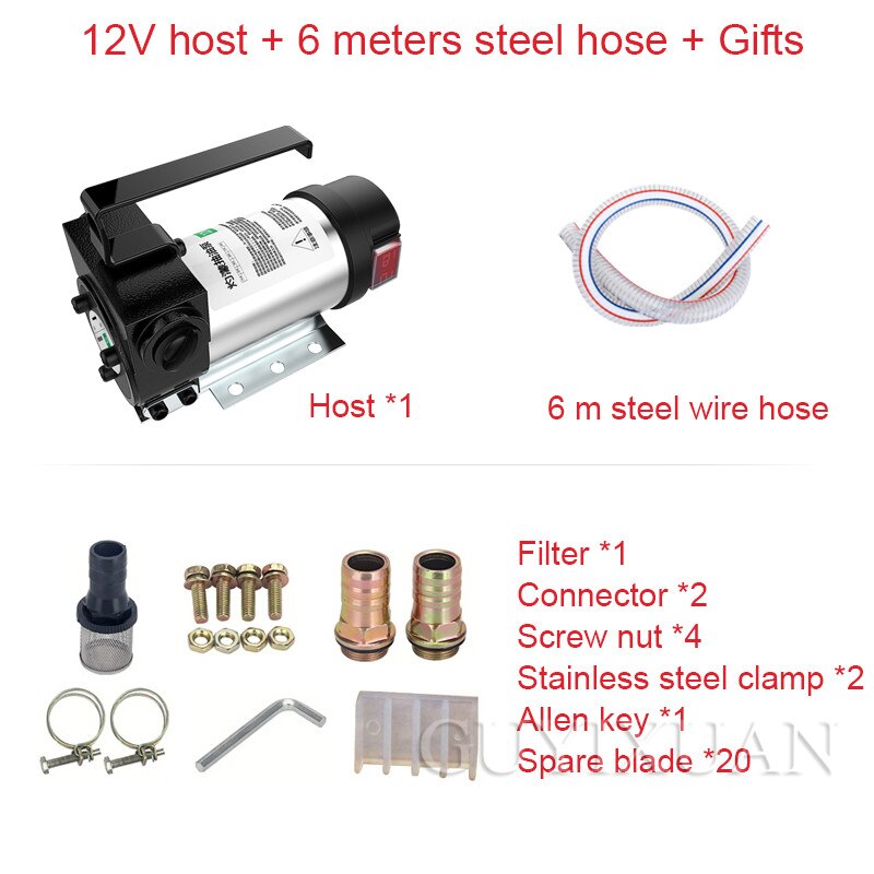 ZM-007 positive and negative electric pump 12V volt self-priming pump DC oil pump diesel pump oil tanker pumping unit