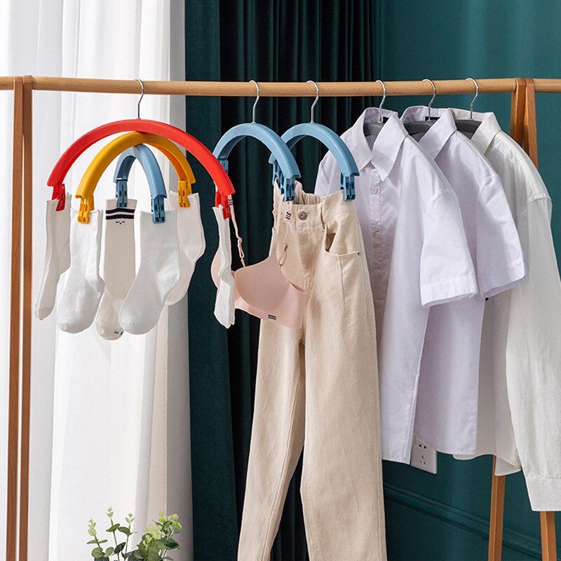 3pc/set magic clothes hanger Rainbow Rotating Clothes Drying Rack Removable 3 Layer Multifunction folding hanger Home Organizer