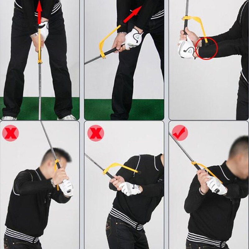 1pcs Golf Swing Trainer Beginner Gesture Alignment Training Aid Aids Correct Practical Practicing Guide Yellow/Black