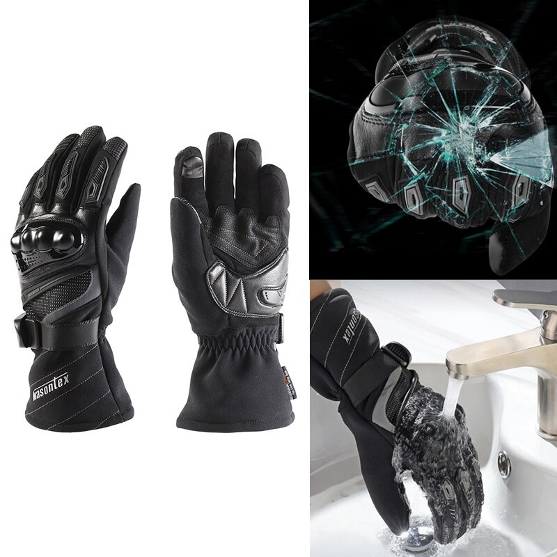 Masontex gants d'hiver Moto hommes étanche Contact Sn Moto gants Motocross gants doigt complet noir