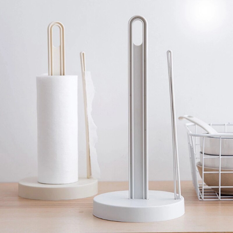 Toilet Kitchen Paper Towel Roller Tissue Holder Plastic Rack Desktop Floor Vertical Napkins Stand Bathroom Storage