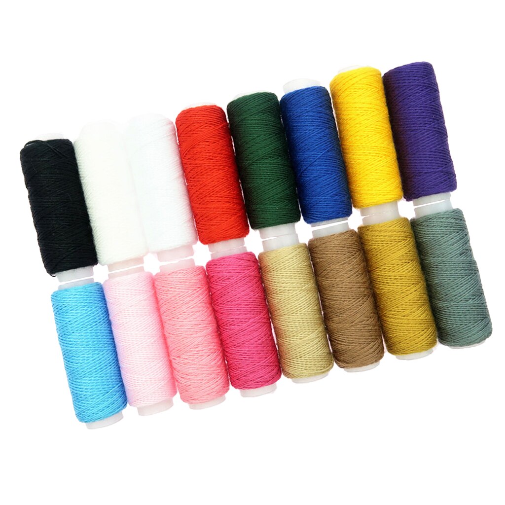 16 Rolls THICK Polyester Thread Cord for Jeans Denim Button Sewing Craft