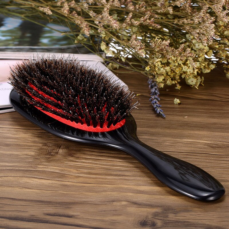 Haarborstel voor vrouwen, massage, kappersbenodigdheden, haarborstel, kam, borstels, haarkammen met zwijnenhaar, haargereedschap, voorkomt knopen