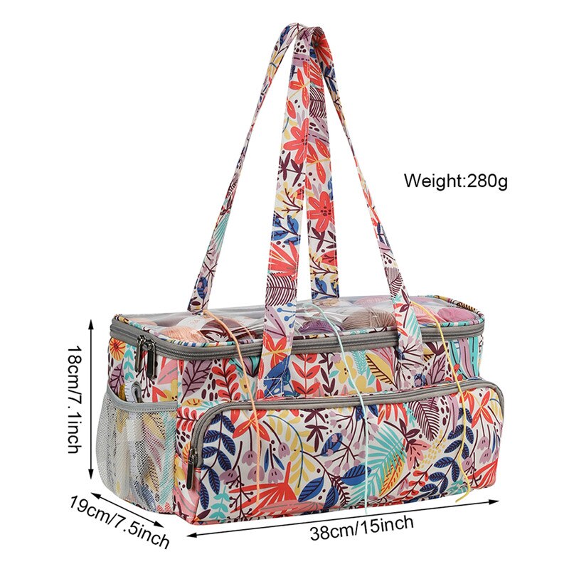 Knitting Woolen Yarn Storage Bags Sewing Kit Case Waterproof Organizer Bag Knitting Tool Holder Traveling Knitting Organizer: B 38x19x18cm