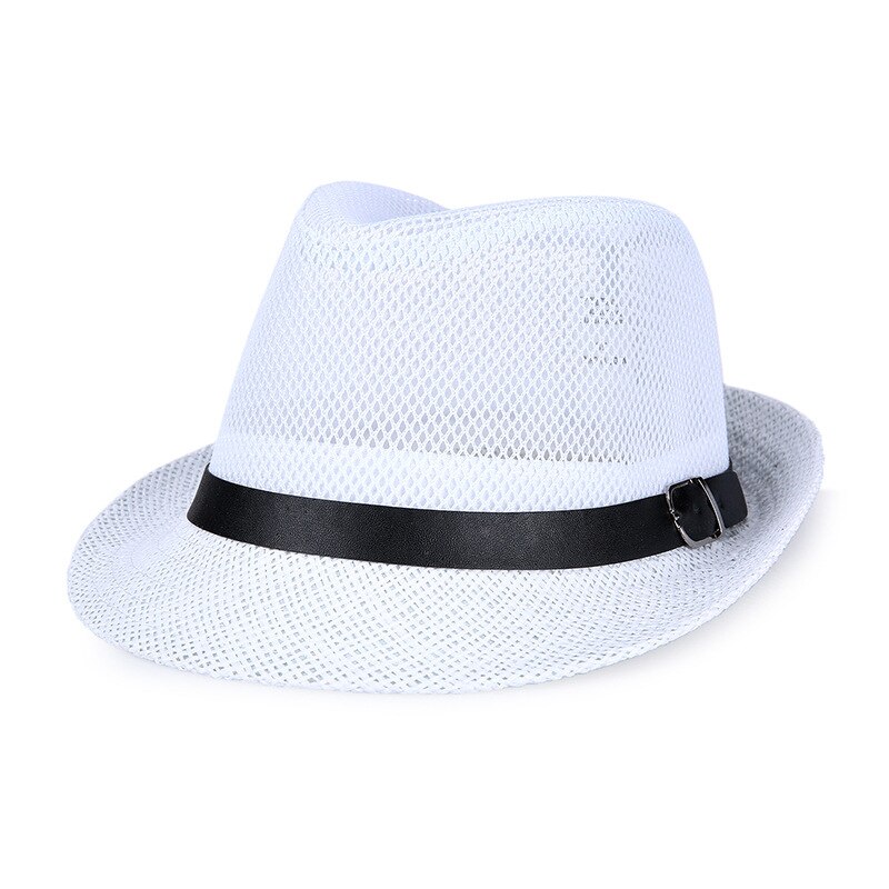 Style cubain chapeaux hommes été Jazz chapeau respirant décontracté disquette Jazz chapeau pour hommes et femmes populaire noir Fedora casquette: White