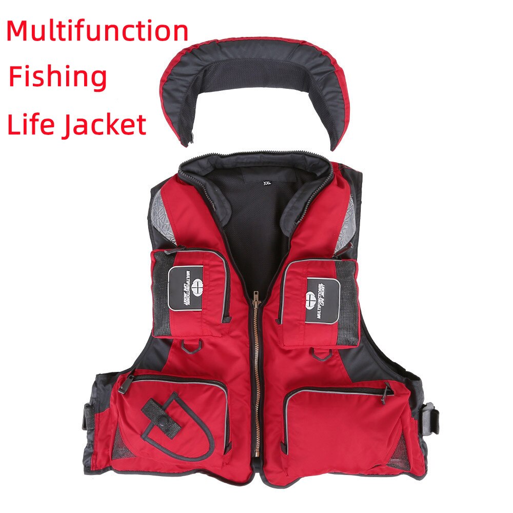 Multifunction Fishing Jacket Water Sports Adult Safety Life Jacket Fishing Swimming Boating Drifting Survival Vest
