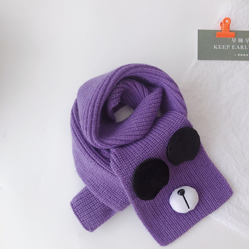 Herfst Winter Baby Gebreide Sjaal Zachte Warme Kids Jongens Meisjes Halsdoek Kinderen Hals Sjaals: Lavendel