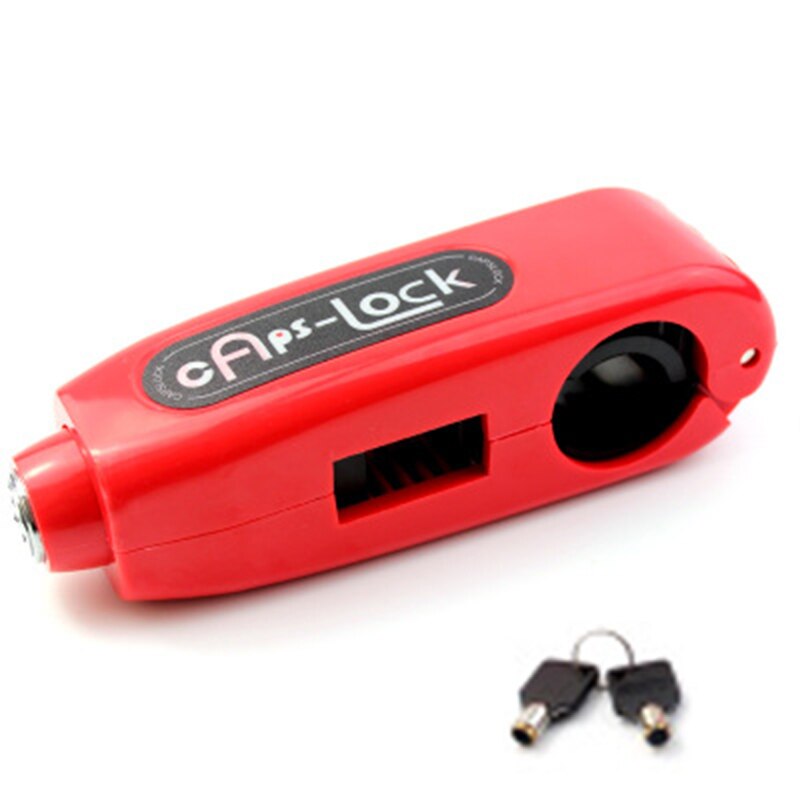 Universal motorcykellås scooter styr säkerhetslås söm broms gasreglage stöldskydd säkerhet mini lås: Röd