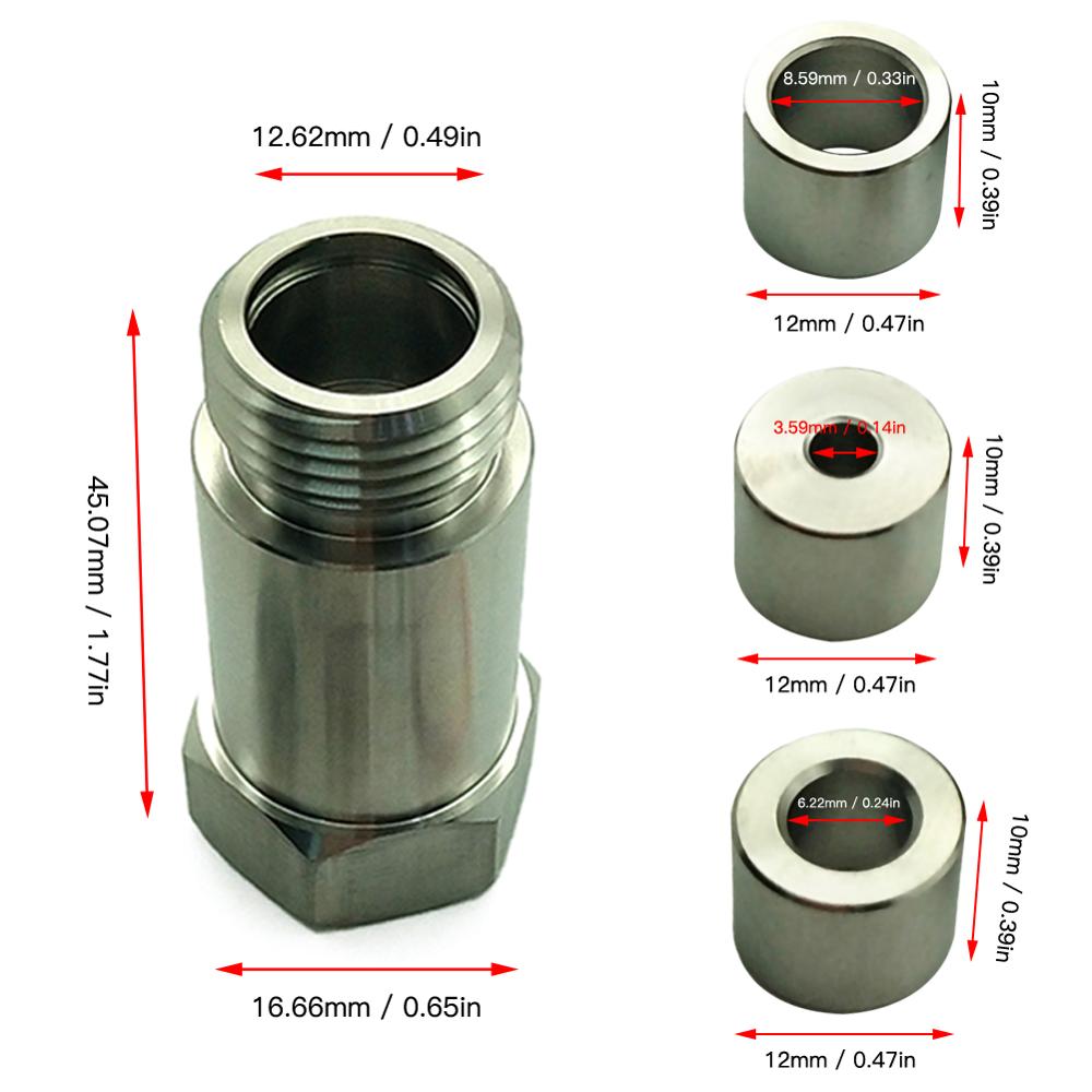 Car O2 Oxygen Sensor Adapter Restrictor Fitting +Adjustable Gas Flow Inserts