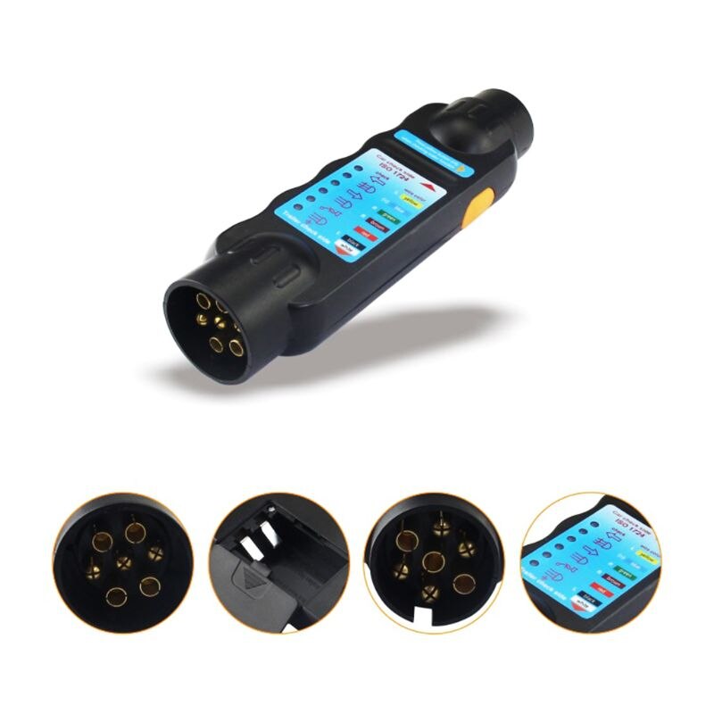 Duurzaam 12V 7-Pin Auto Aanhanger Plug Socket Tester Bedrading Circuit Licht Test Tool Voor Europese