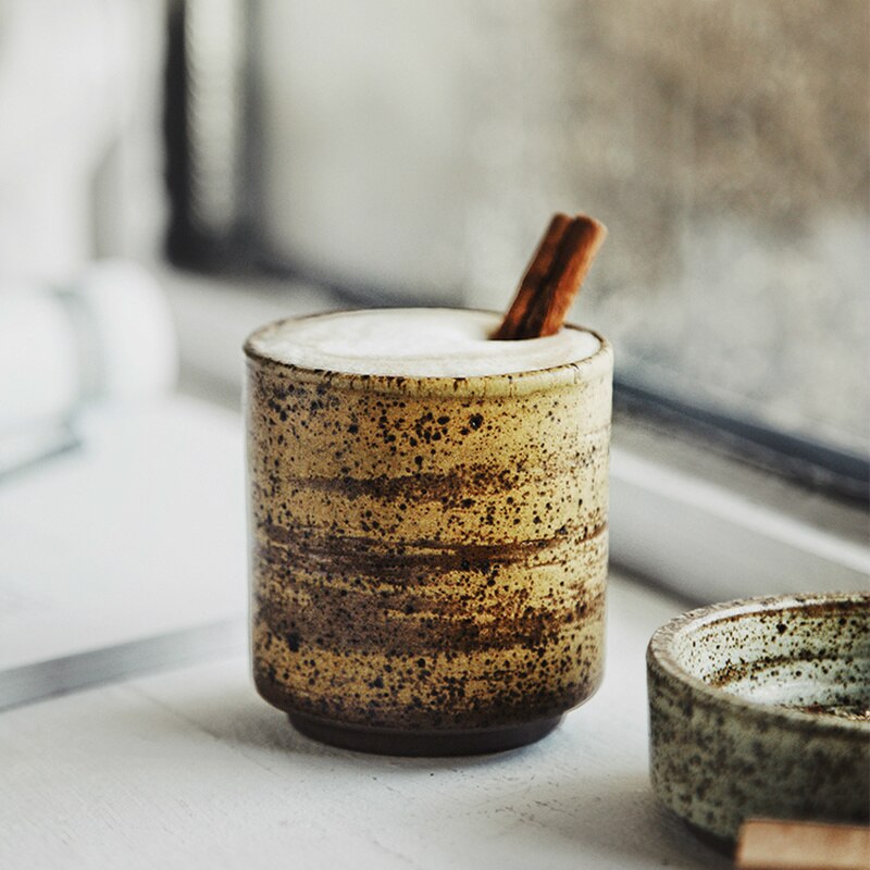 CHANSHOVA prostota klasyczny w starym stylu matowa tekstura ceramiczna 160ml filiżanka porcelanowa mróz porcelana gruba ceramika filiżanka kawy H369