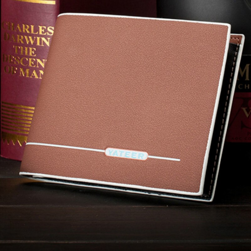 Retro Short Bifold Wallet for Men Small Leather Cards Wallets Purse Purses Male Mens Wallet Slim Business ID Card Holders Wallet