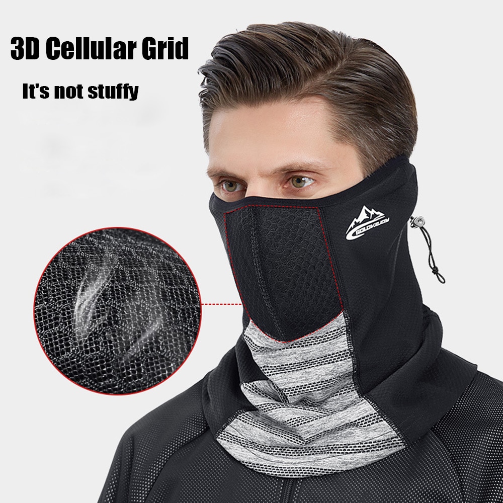 Unisex Winter Cycling Face Scarf With PM2.5 Filter Neck Warmer Outdoor Running Fleece Bicycle Bandana Sport Windproof Headwear