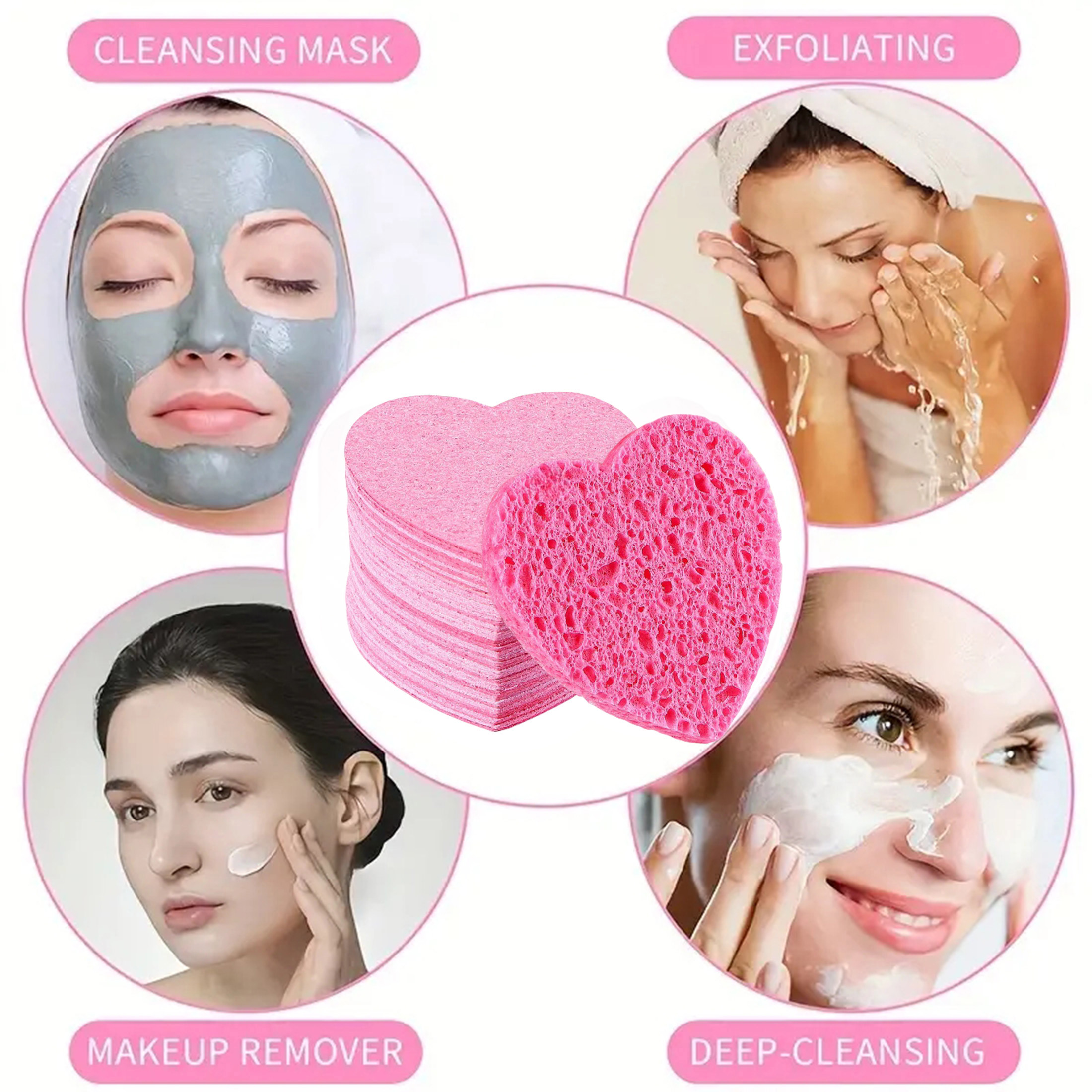 50 stuks gecomprimeerd gezichtsspons washandje Voor make-up verwijderen en exfoli gezichtsreinigingsmasker; make-up verwijderaar
