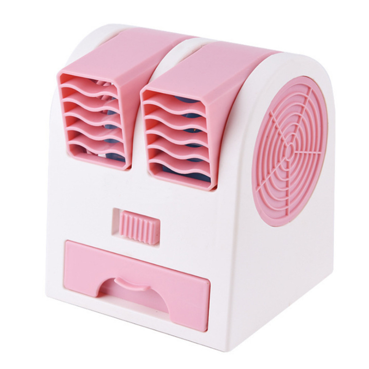 Mini bærbar klimaanlæg 6 farver lys conditioning luftfugter purifier usb desktop luftkøler fan med vandtank hjem 5v: Lyserød