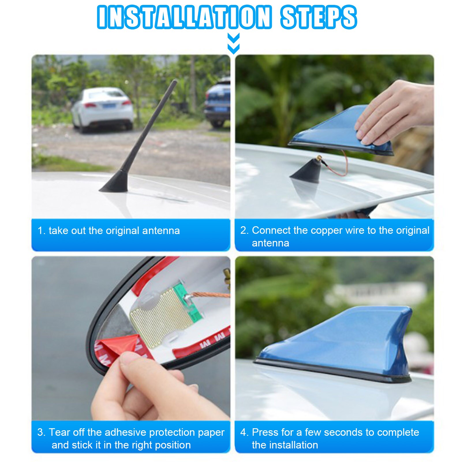 Car Shark Fin Antenna Second-generation Shark Fin Signal Antenna Radio Signal Line Car Antenna Modification Car Accessories