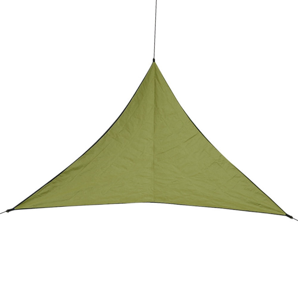 Outdoor Shade Sunscreen Waterproof Triangular UV Sunshine Shade Sail Combination Net Triangular Sunshine Camping Sail Tent: Army green