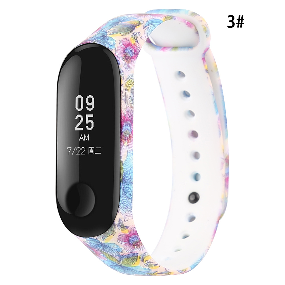 Para Xiaomi Miband 3 pulsera inteligente reemplazar banda de silicona estilo de impresión accesorios para pulsera inteligente banda deportiva: 3
