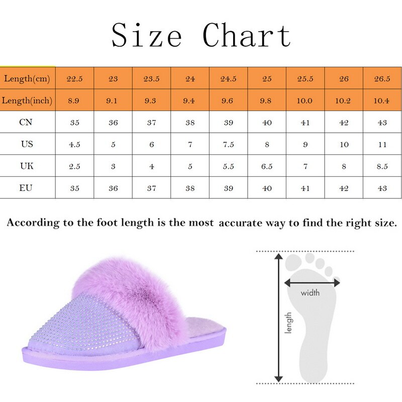 Winter Bling Bont Slippers Vrouwen Warm Meisjes Huis Slippers Slaapkamer Schoenen Kristal Indoor Zapatilla Mujer