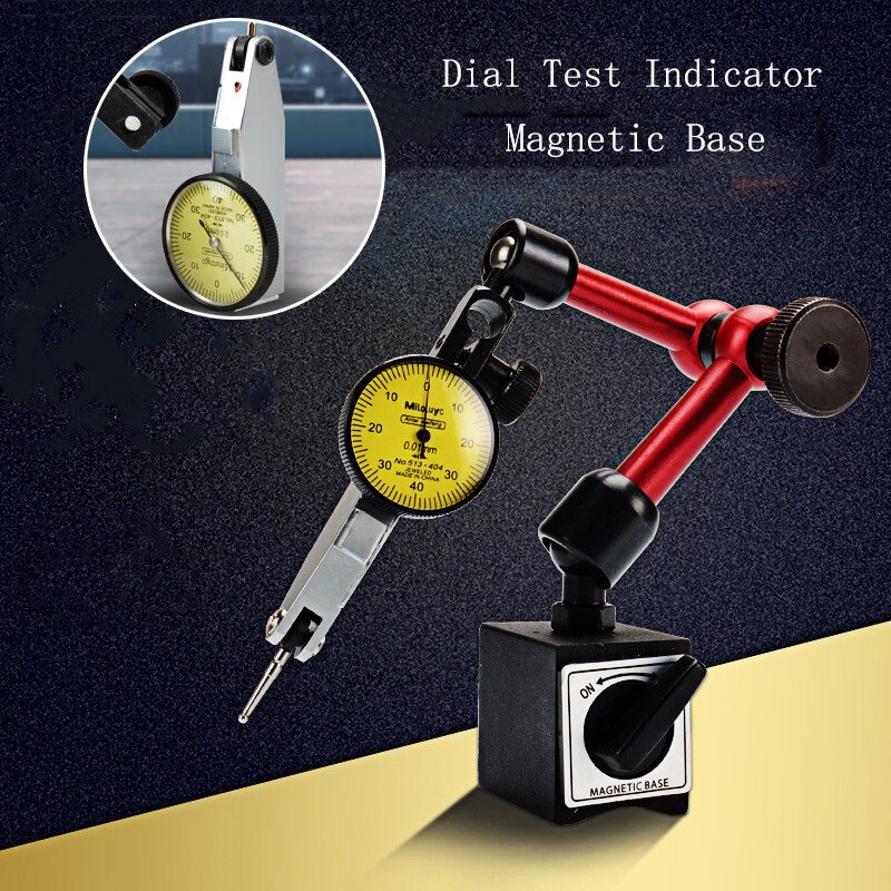 Flexible Dial Test 0-0.8mm High Precision Lever Indicator Magnetic Base Holder Stand Dial Indicator Test Tool