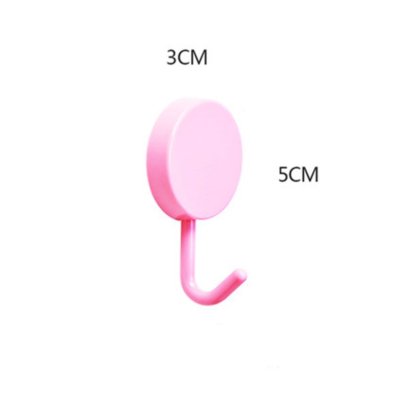 Belle circulaire sans trace réfrigérateur Crochet clé mur Crochet support amovible cuisine crochets décor porte-clés fort adhésif mur Crochet: small pink 4pcs