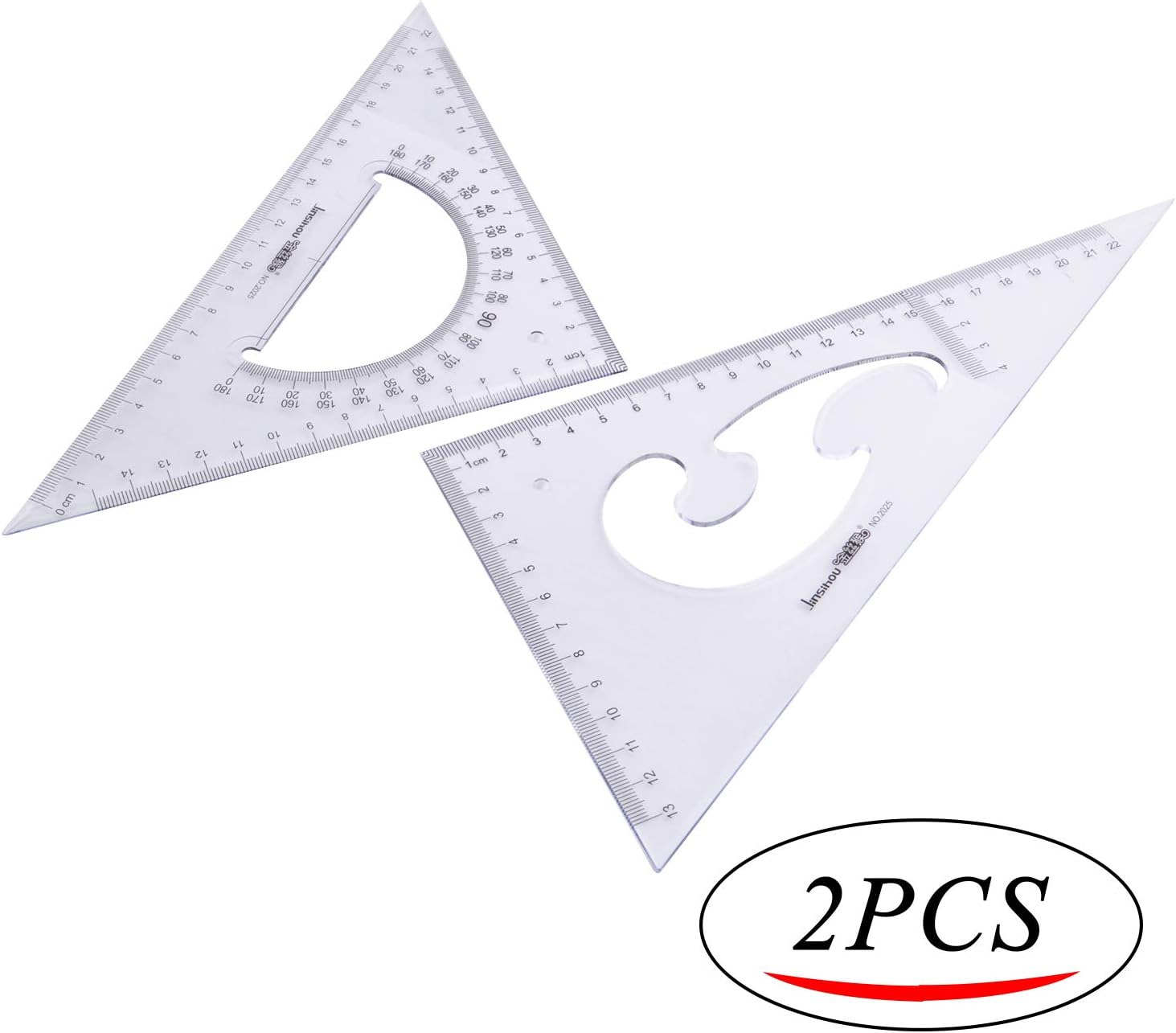 Large Triangle Ruler Square Set 30/60 And 45/90 Degrees Set of 2 Tools for School Office Supplies